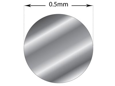 Filo Tondo Oro Bianco 18kt Ricotto Bn, 0,50 MM - Immagine Standard - 3