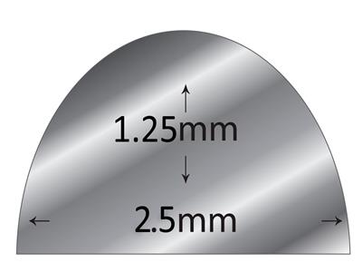 Filo Semicircolare In Oro Bianco Bn Ricotto 18 Carati, 2,50 X 1,25 MM - Immagine Standard - 2
