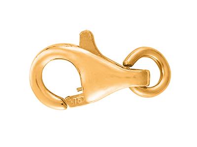 Chiusura A Moschettone Bombato Con Anello Libero Da 8 Mm, Oro Giallo 9k. Rif. 17191