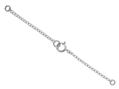 Catena Di Sicurezza Per Collana, Maglia Forat Rotonda, Oro Bianco 9k
