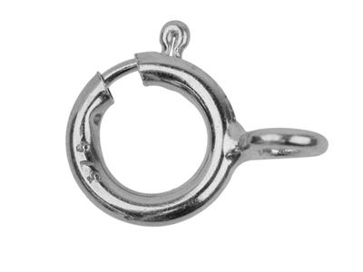 Anello A Molla Da 6 MM Con Anello Chiuso Non Saldato, Oro Bianco 9k - Immagine Standard - 1