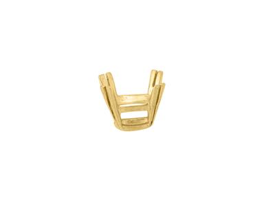 Castone 4 Doppie Griffe Per Pietra Ovale Di 8 X 7 Mm, Oro Giallo 18k.ref. 04145 - Immagine Standard - 2