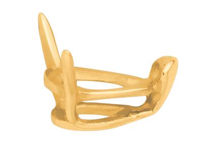 Castone A 3 Griffe Per Pietra Pera 5 X 3 Mm, Oro Giallo 18 Carati. Rif. 04823 - Immagine Standard - 1