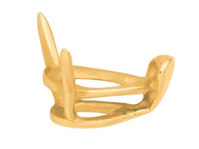 Cat 3 Griffe Per Pietra A Pera Di 5 X 3 Mm, Oro Giallo 18 Carati. Ref. 04823