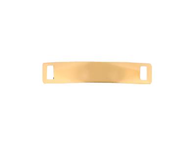 Targhetta Identificativa Rettangolare 2 X 0,40 Cm, Spessore 0,60 Mm, Fori Rettangolari, Oro Giallo 18k