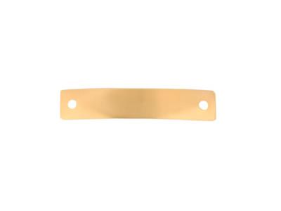 Piastra Rettangolo Identificativo 2x 0,40 Cm, Spessoeur 0,60 Mm, Fori Rotondi, 18kt Oro Giallo