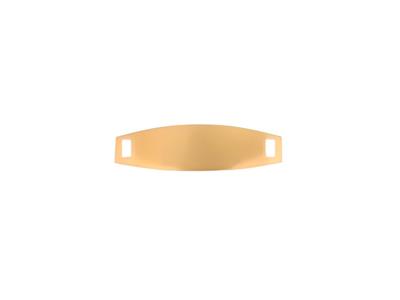 Piastra Identit Ovale 2,30 X 0,70 Cm, Spessoreeur 0,60 Mm, Fori Rettangolari, 18kt Oro Giallo