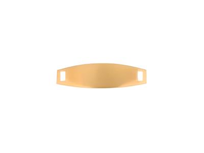 Piastra Identit Ovale 2,50 X 0,70 Cm, Spessoreeur 0,30 Mm, Fori Rettangolari, 18kt Oro Giallo