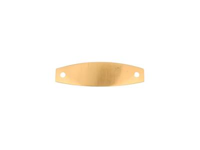 Piastra Identit Ovale 2,30 X 0,60 Cm, Spessoreeur 0,70 Mm, Fori Rotondi, 18kt Oro Giallo