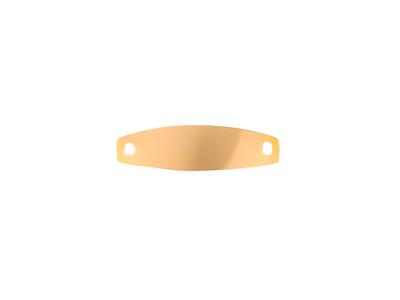 Piastra Identit Ovale 2,30 X 0,60 Cm, Spessoreeur 0,40 Mm, Fori Rotondi, 18kt Oro Giallo