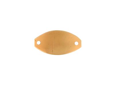 Piastra Identit Ovale 1,70 X 0,80 Cm, Spessoeur 0,60 Mm, Fori Rotondi, 18kt Oro Giallo
