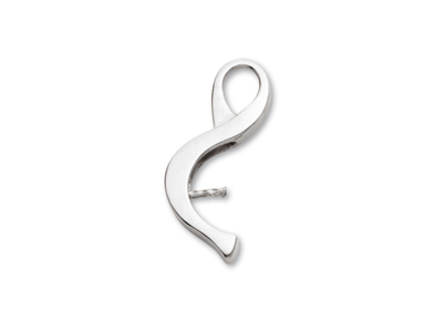 Ciondolo Ad Anello Per Perla Da 7 A9 Mm, Oro Bianco 18 Carati. Rif. P E213