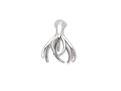 Ciondolo Polpo Per Perla Da 8 A 10 Mm, Oro Bianco 18 Carati. Rif. Pe82