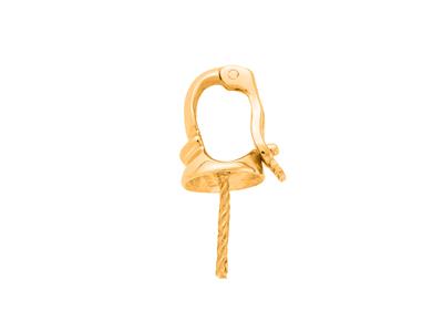 Cerniera A Clip Per Perla Da 8 A 9 Mm, Oro Giallo 18 Carati. Rif. Pec058 - Immagine Standard - 2