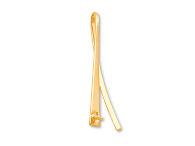 Pendente A Barretta Per Perla Da 7 A 10 Mm, Oro Giallo 18 Carati. Rif.pe114