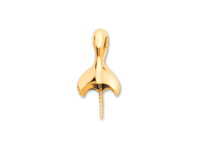Ciondolo Coda Di Delfino Per Perla Da 7 A 9 Mm, Oro Giallo 18 Carati. Rif.pe211
