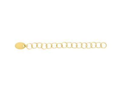 Catena Di Estensione Con Ciondolo, Maglia Anello 3,45 Mm, 4,50 Cm, Orogiallo 18k