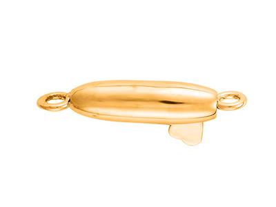 Chiusura A Pressione Oliva Liscia 3,4x 9 Mm, Oro Giallo 18k. Rif. 07109 - Immagine Standard - 2