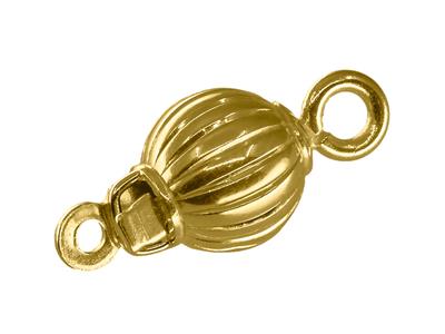 Chiusura Che Non Si Può Perdere, Sfera Scanalata Da 8 Mm, Oro Giallo 18 Carati - Immagine Standard - 2