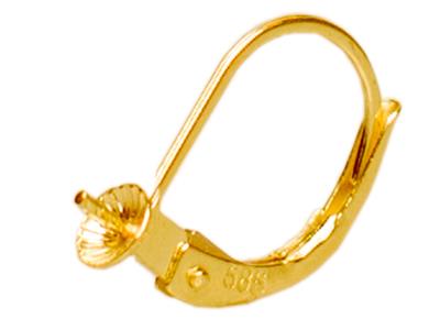 Syst Oreille 07454 Dormeuse Calotte6mm Or Jaune 18k Piece