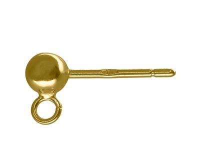 Perno Sfera 4 MM Con Anello, 18kt Oro Giallo. Rif. 07447-4