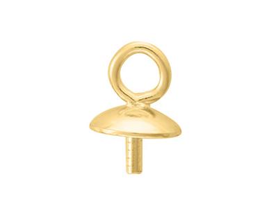 Passante Per Perla Con Calotta Liscia 3 Mm, Oro Giallo 18 Kt, Ref. 07259