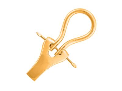 Sistema A Clip Per Orecchie A Formadi Racchetta 13 Mm, Oro Giallo 18 Carati. Rif. 7338, Il Paio