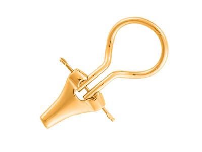 Sistema A Clip Per Orecchie A Formadi Racchetta 18 Mm, Oro Giallo 18 Carati. Rif. 7300-bis, Il Paio