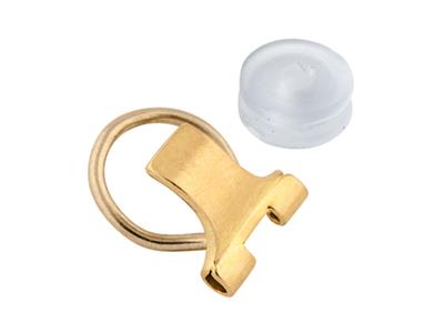 Sistema Di Chiusura Per Orecchini Aforma Di Racchetta Da 10 Mm, Oro G Iallo 18 Carati. Rif. 7314, Coppia