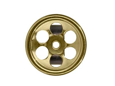 Chiusura A Farfalla A Forma Di Guscio Di Noce Traforata 6 Fori, 10 Mm,oro Giallo E Grigio 18k. Rif. 7900
