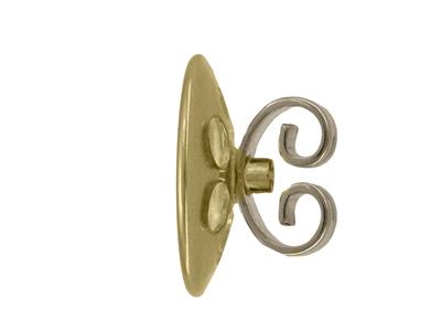 Chiusura A Farfalla A Forma Di Guscio Di Noce Traforata 6 Fori, 10 Mm,oro Giallo E Grigio 18k. Rif. 7900 - Immagine Standard - 3