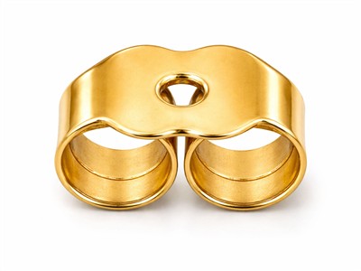 Chiusure Orecchini Belga Smerlata, Oro Giallo 18 Carati. Rif. 07401-bis, Coppia