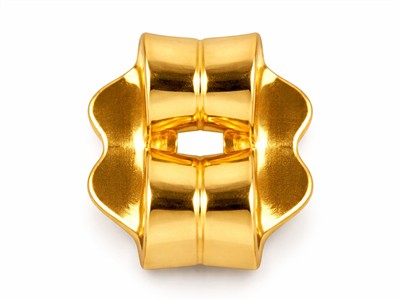 Chiusure Orecchini Belga Smerlata, Oro Giallo 18 Carati. Rif. 07401-bis, Coppia - Immagine Standard - 2