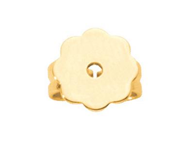 Retro Per Orecchini Con Piatto Fiore, 18kt Oro Giallo. Rif. 07412, Ciascuno