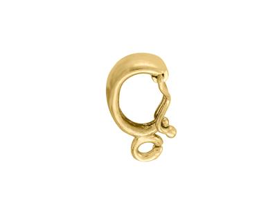 Appendino Ad Apertura Liscia 14,5 MM Con Anello, Oro Giallo 18 Carati. Rif. 07245 - Immagine Standard - 3