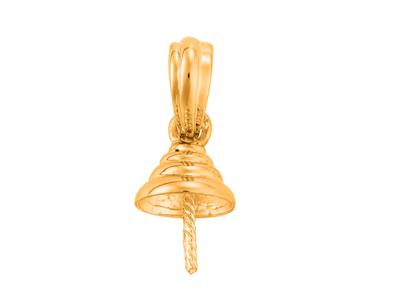 Portaperle Mobile Per Perla Da 10 A11 Mm, Oro Giallo 18 Carati. Rif. Be026 - Immagine Standard - 2