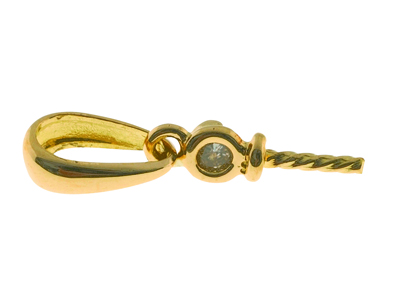 Cerniera Con Diamante Da 0,03 Ct Per Perla Da 6 A 12 Mm, Oro Giallo 18carati. Rif. Be133