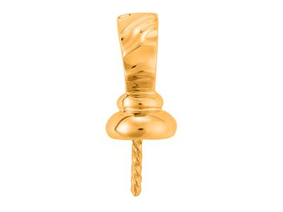 Cerniera Per Perla Da 9 A 10 Mm, Oro Giallo 18 Carati. Rif. Be140 - Immagine Standard - 3