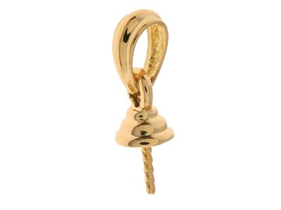 Cerniera Mobile Per Perla Da 8 A 9 Mm, Oro Giallo 18 Carati. Rif. Be024