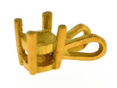 Castone A 4 Griffe Per Pietra Rotonda Da 5 Mm, Oro Giallo 18k. Rif. 02085 - Immagine Standard - 2
