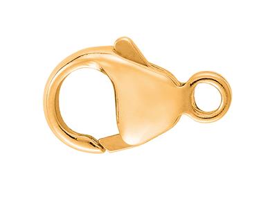 Chiusura A Moschettone Menotte Bombata Stampata Con Anello Integrato 13 Mm, Oro Giallo 18k Ref. 17199