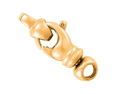 Chiusura A Moschettone Menotte Con Punta E Anello Girevole 17 Mm, Oro Giallo 18 Carati. Rif. 17167 - Immagine Standard - 1