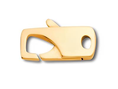 Chiusura A Menotte Piatta Con Anello Integrato 19 X 8 Mm, Oro Giallo 18 Carati - Immagine Standard - 1
