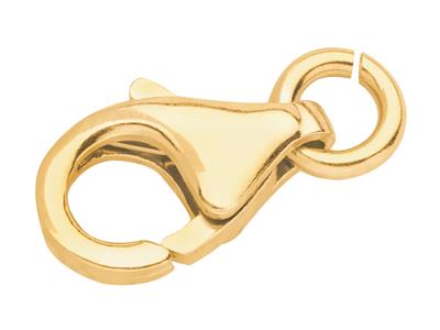 Chiusura Per Manette Bombata Stampata Con Anello Libero Da 11 Mm, Oro Giallo 18 Carati. Rif. 17028 - Immagine Standard - 2