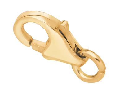 Chiusura Moschettone Bombata E In Rilievo Con Anello Libero Di 11 Mm, Oro Giallo 18 Ct. Ref. 17028 - Immagine Standard - 3