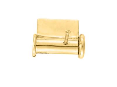 Sistema Di Spilla Con Gancio A Pompa 7 Mm, Oro Giallo 18k. Rif. 07211-2