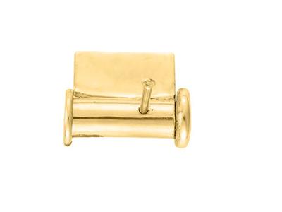 Sistema Di Spilla Con Gancio A Pompa 8 Mm, Oro Giallo 18k. Rif. 07211-3