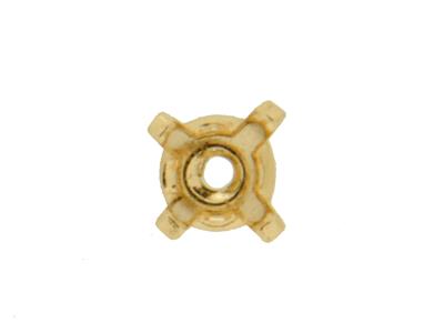 Castone A 4 Griffe Per Pietra Rotonda Di 3,4 Mm, Oro Giallo 18 Carati. Codice Articolo 01292 - Immagine Standard - 2