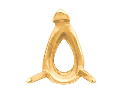 Castone A 3 Griffe Per Pietra A Pera 3 X 2 Mm, Oro Giallo 18 Carati. Rif. 04823 - Immagine Standard - 3