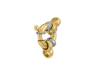 Anello Marino Con Doppio Anello Da 11 Mm, Oro Bicolore 18 Carati. Rif.27030 - Immagine Standard - 2